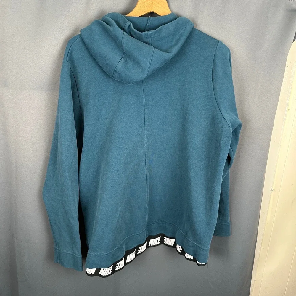 Nike Mens Full Zip Hoodie Teal Blue Swoosh Logo XL Sportswear AJ6318-401 - Picture 6 of 8